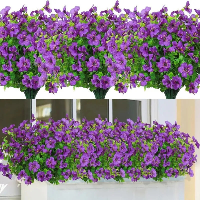 Artificial purple plastic eucalyptus-style flower fake stem for wedding home porch decoration