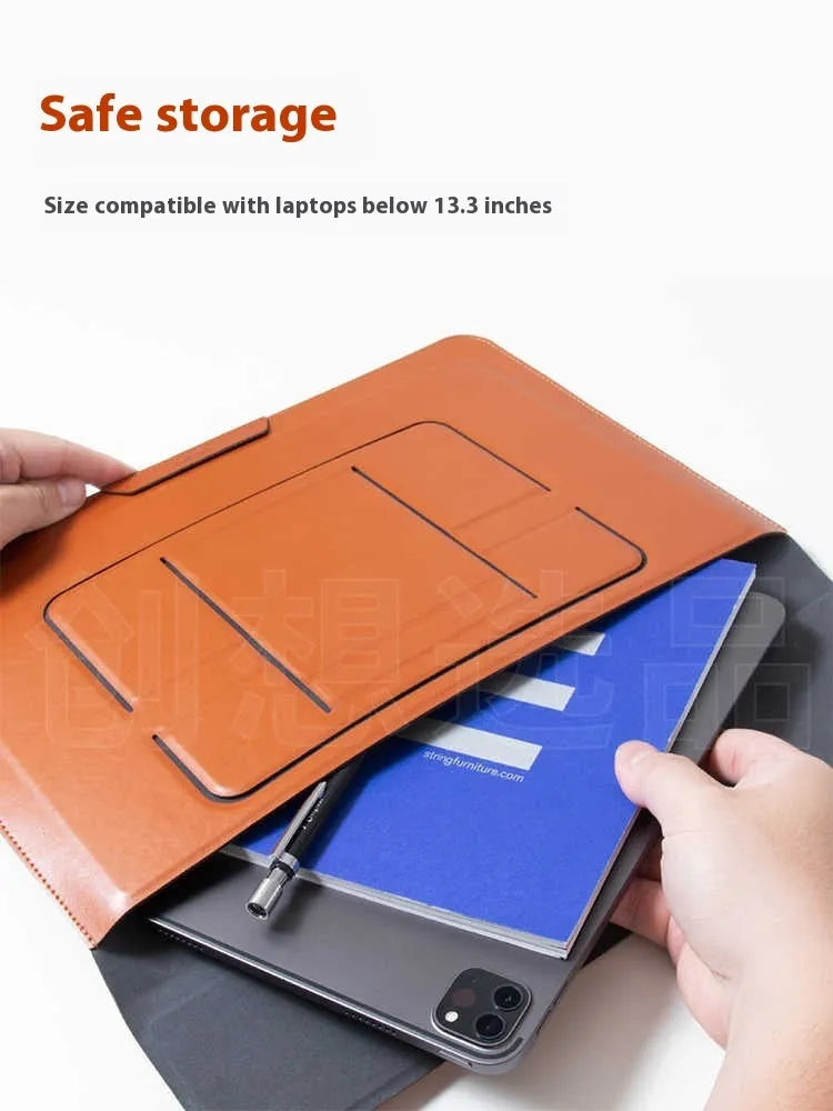 Integrated dual-angle laptop bracket holder for 13.3 inch laptops in black and brown