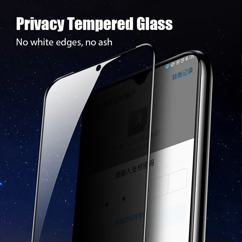 Anti-spy privacy screen protector for Poco and Redmi Note mobile phones with minimalist film design