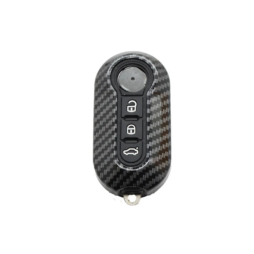 Fiat 500 Boyue Ottimo Viaggio car remote key case in ABS plastic showing black, dark blue, and red colour options