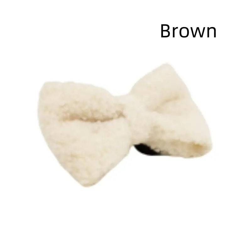 Teddy bow size S 75x50mm fabric hair bow in blue colour option
