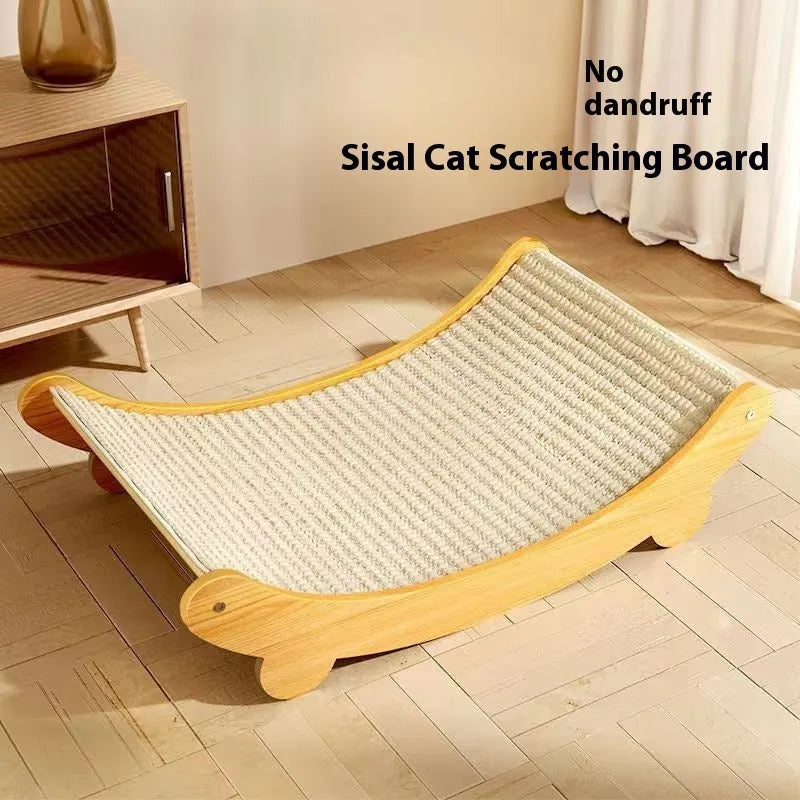 Sisal cat scratch board with woven blanket surface in pastoral style design