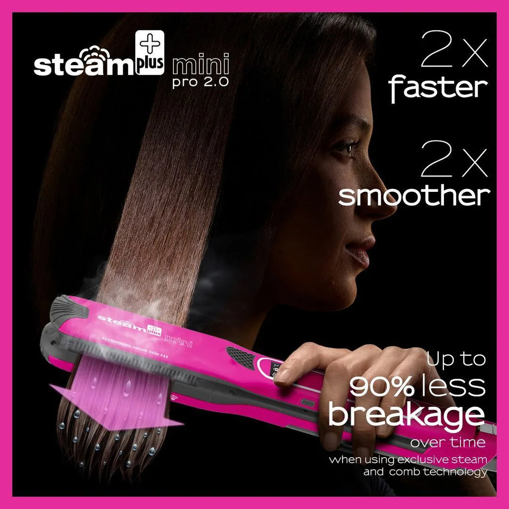 Mini steam splint spray hair straightener in three colours with curling and straightening functions