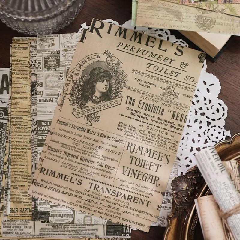 Retro literary notebook with printed classical letters decoration in voyage diary colour