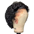 Black human hair pixie wig with 13x1 colour on lace hair cover