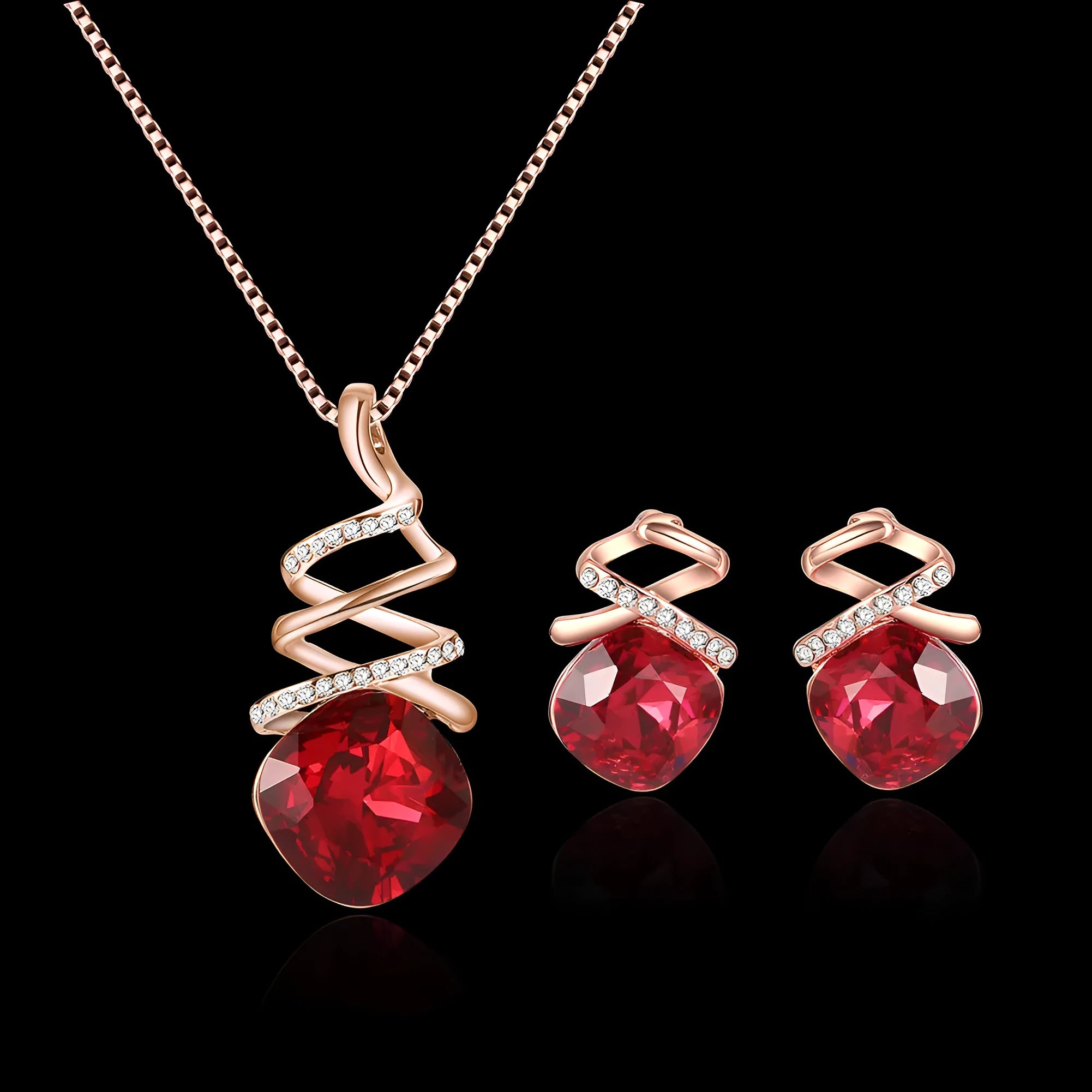 Women's alloy bridal jewellery set with necklace and earrings featuring water wave chain design