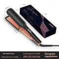 Hair straightener and curler with digital temperature display showing 207°C