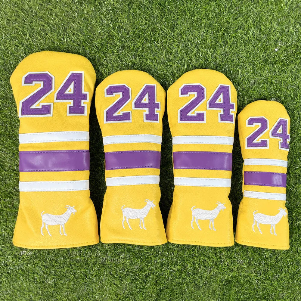 Wooden pole design golf club sleeve set with four headcovers in choice of colours