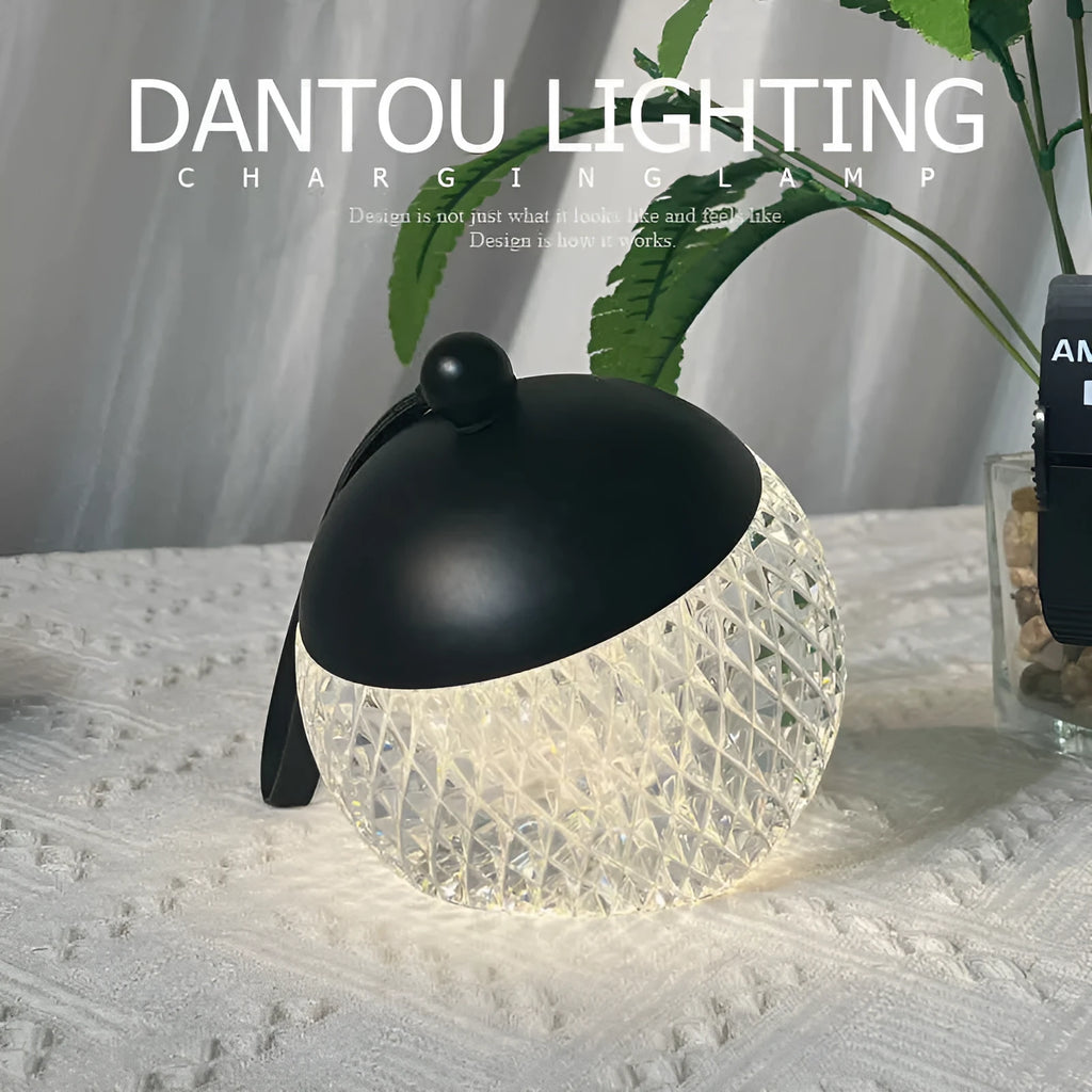 Modern minimalist portable desk lamp with dimmable touch control and 12cm diameter