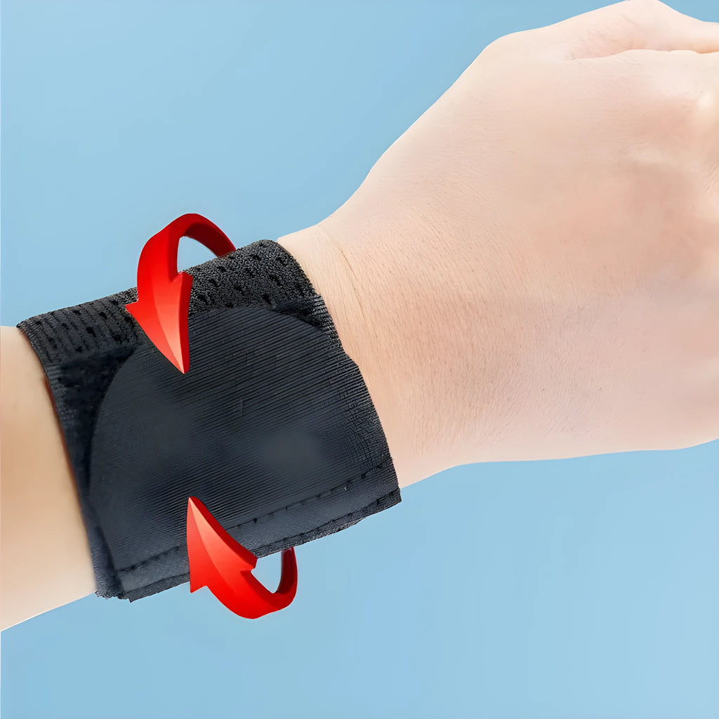 Athletic wristguards with elastic breathable construction in pink, black and grey colour options