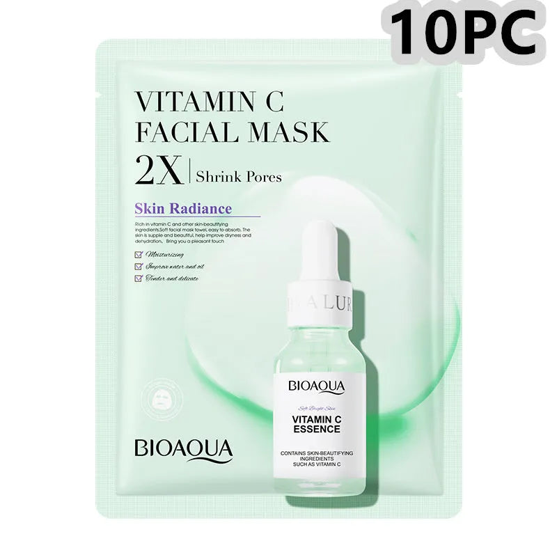 Single 30g collagen and hyaluronic acid gel sheet facial mask on a blue background.