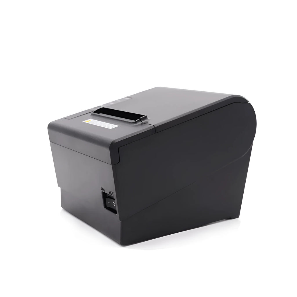 Minimally designed 80mm kitchen receipt thermal printer with Ethernet interface, size 215x205x160mm