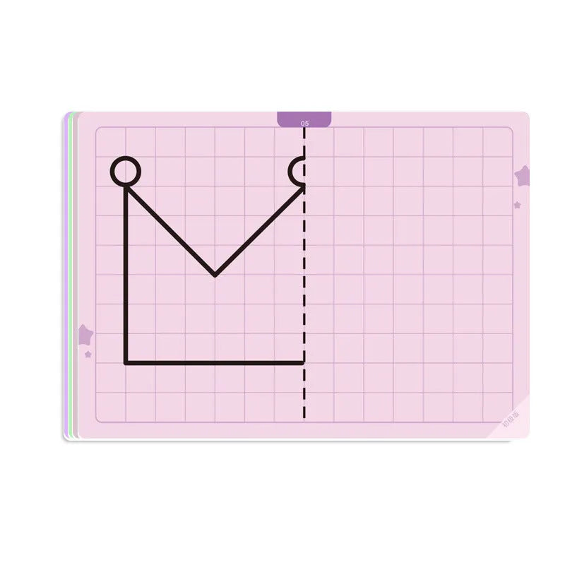 Symmetrical Grid Drawing Toys 20-Piece Paper Activity Set for Teenagers 7-14 Years with Pen and Eraser Basic Advanced Challenge Versions Intellectual Development Activity