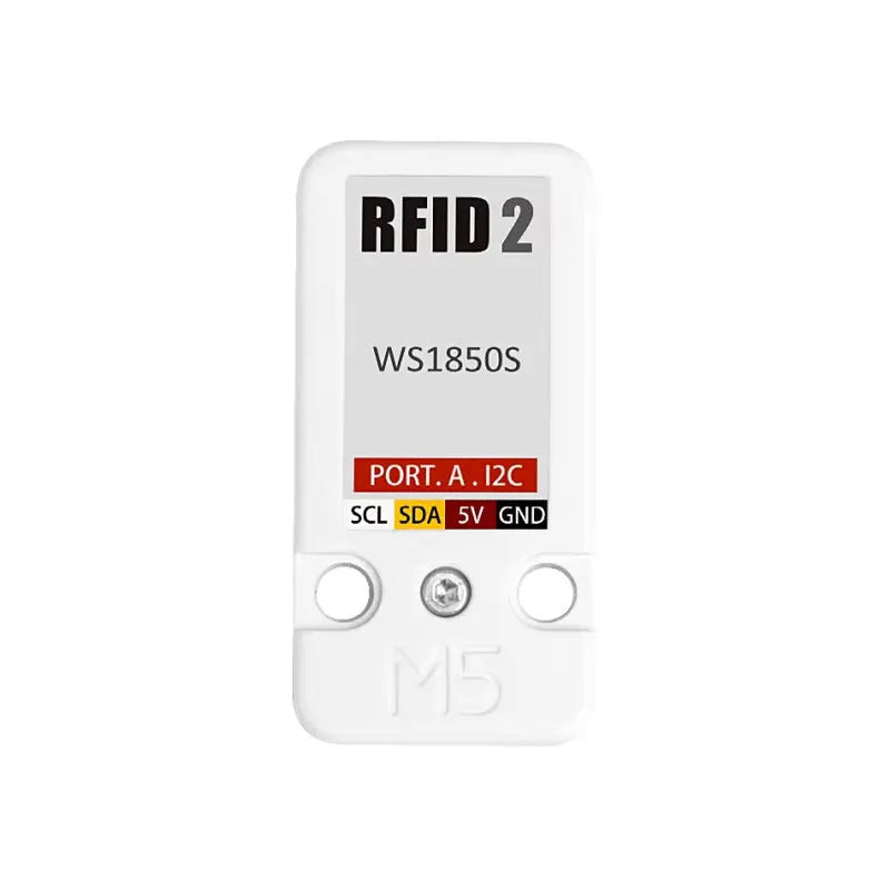 M5Stack RFID2 WS1850S 13.56MHz RFID sensor unit on a white background
