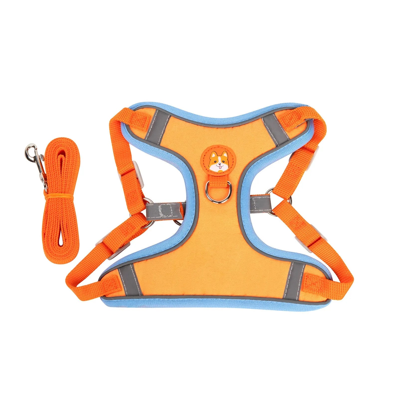 Adjustable rope dog harness in six colours with chest strap for pet control