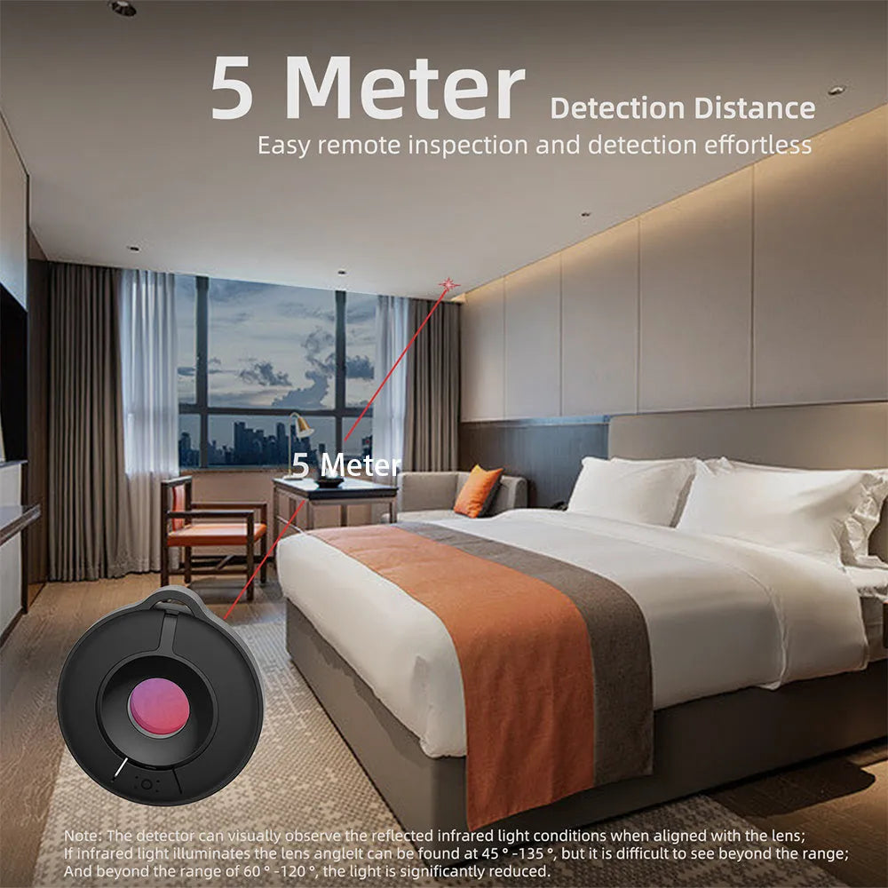 Black S600 compact infrared camera detector for 5-metre long-range privacy scanning.