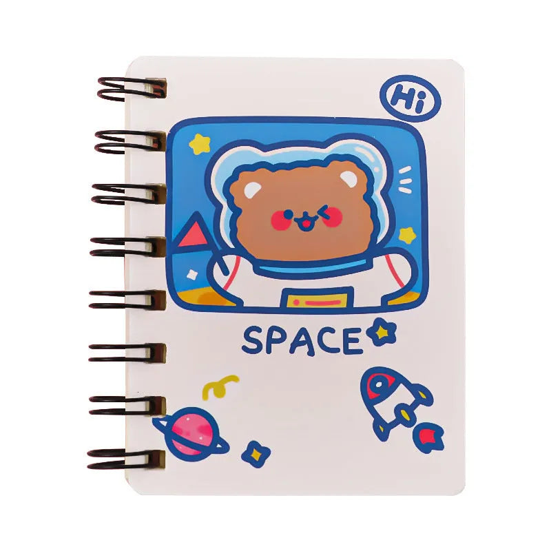 Astronaut Flipped pocket notebook showing 10.5x8cm size and choice of themed covers.