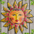 Iron sun face wall hanging decorative craft in multiple colour options for indoor or garden decoration