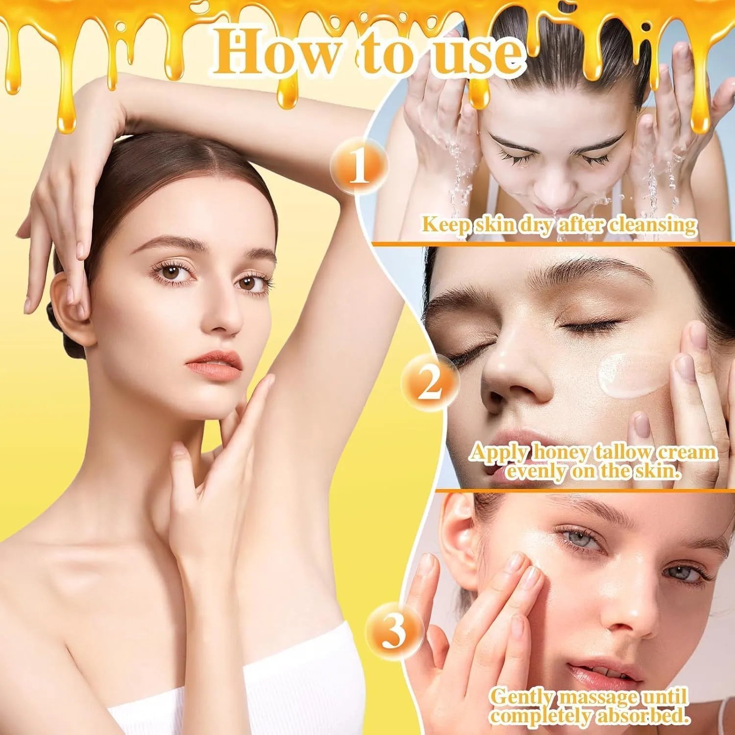 50g container of cow fat honey tallow moisturising cream for dry and combination skin