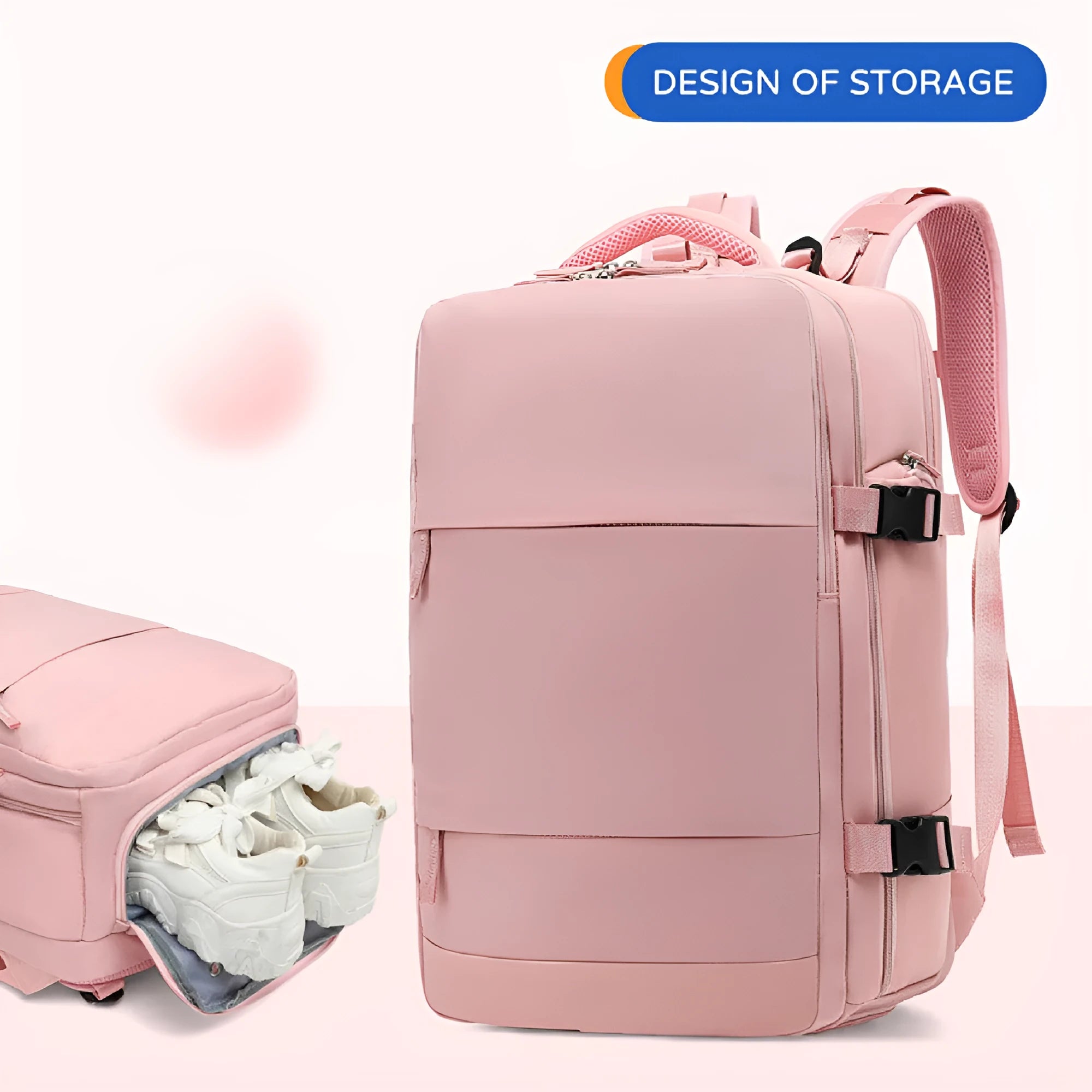 Waterproof nylon mummy backpack in multiple colour options showing large capacity travel bag