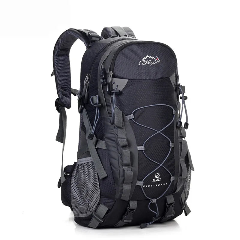 Green polyester outdoor leisure backpack with adjustable straps and main compartment