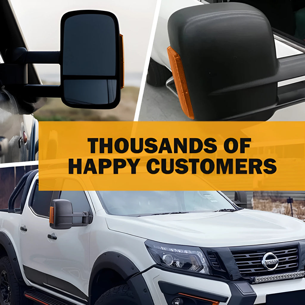 Black electric exterior rear vision mirror with LED light for Nissan NP300 D23 2015-on models