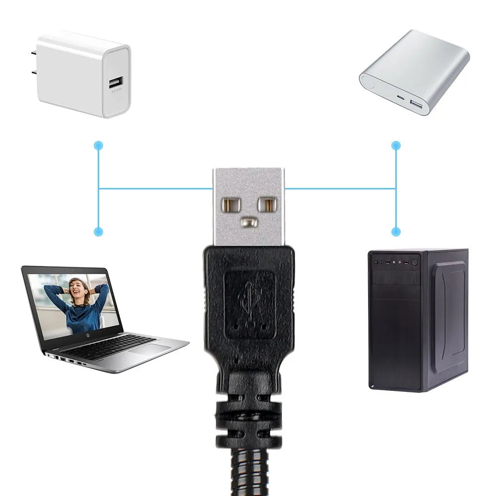Star projector lamp showing earth projection with adjustable hose bracket and USB cable