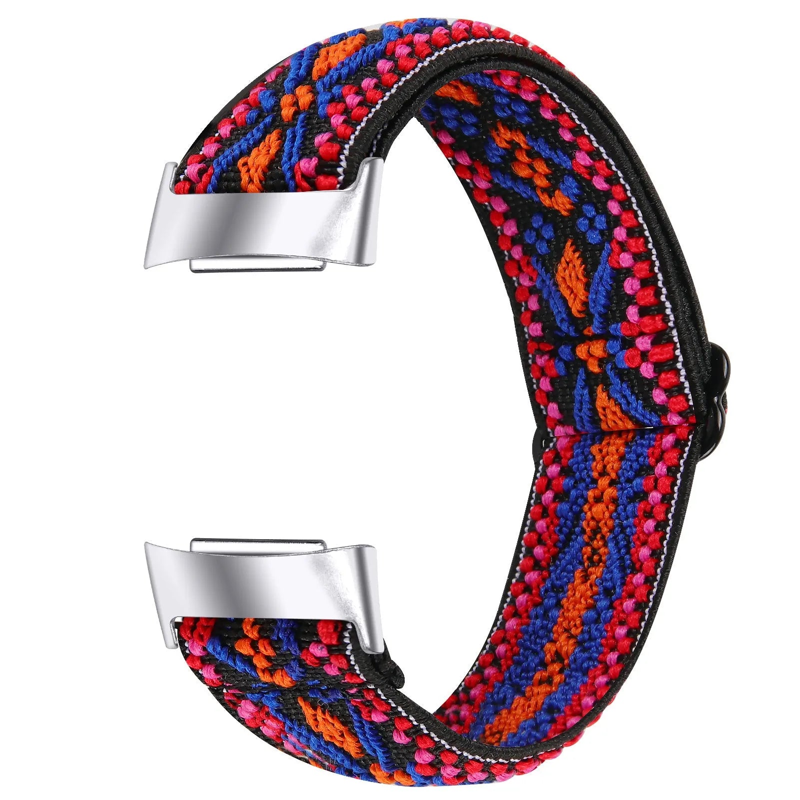Printed elastic watch strap for Fitbit Charge 6 in various colours including rainbow