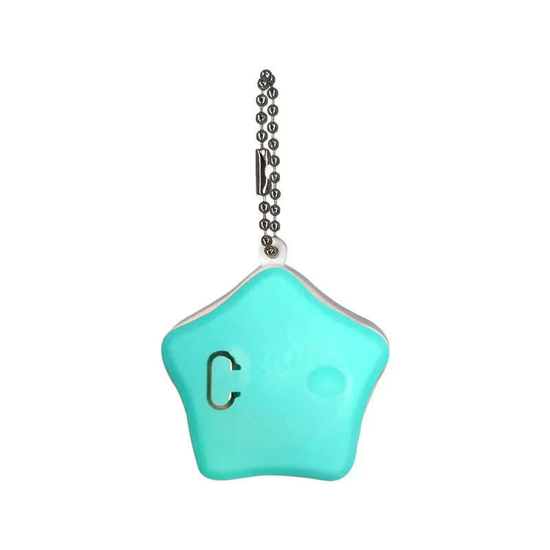 Blue and orange rechargeable silicone pendant light for dog and cat night-time safety.