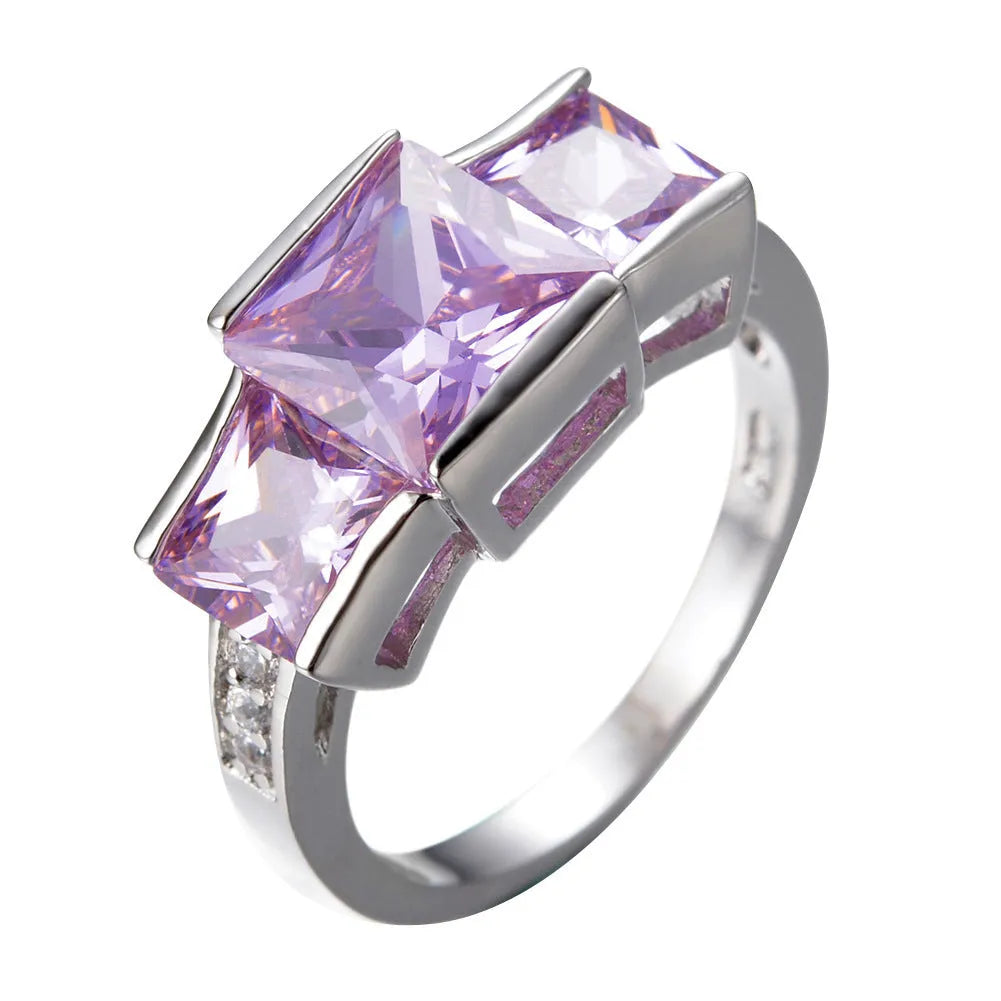 Copper electroplated colourful ring ornament in geometric design showing multiple colour options