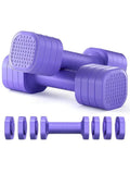 Detachable pink dumbbell set for women's fitness weighing 5lb with ABS plastic construction
