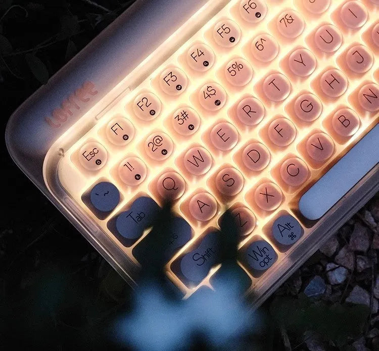 Liquid foundation colour wireless mechanical keyboard with 84 keys, mouse, pickup light, and Bluetooth calculator