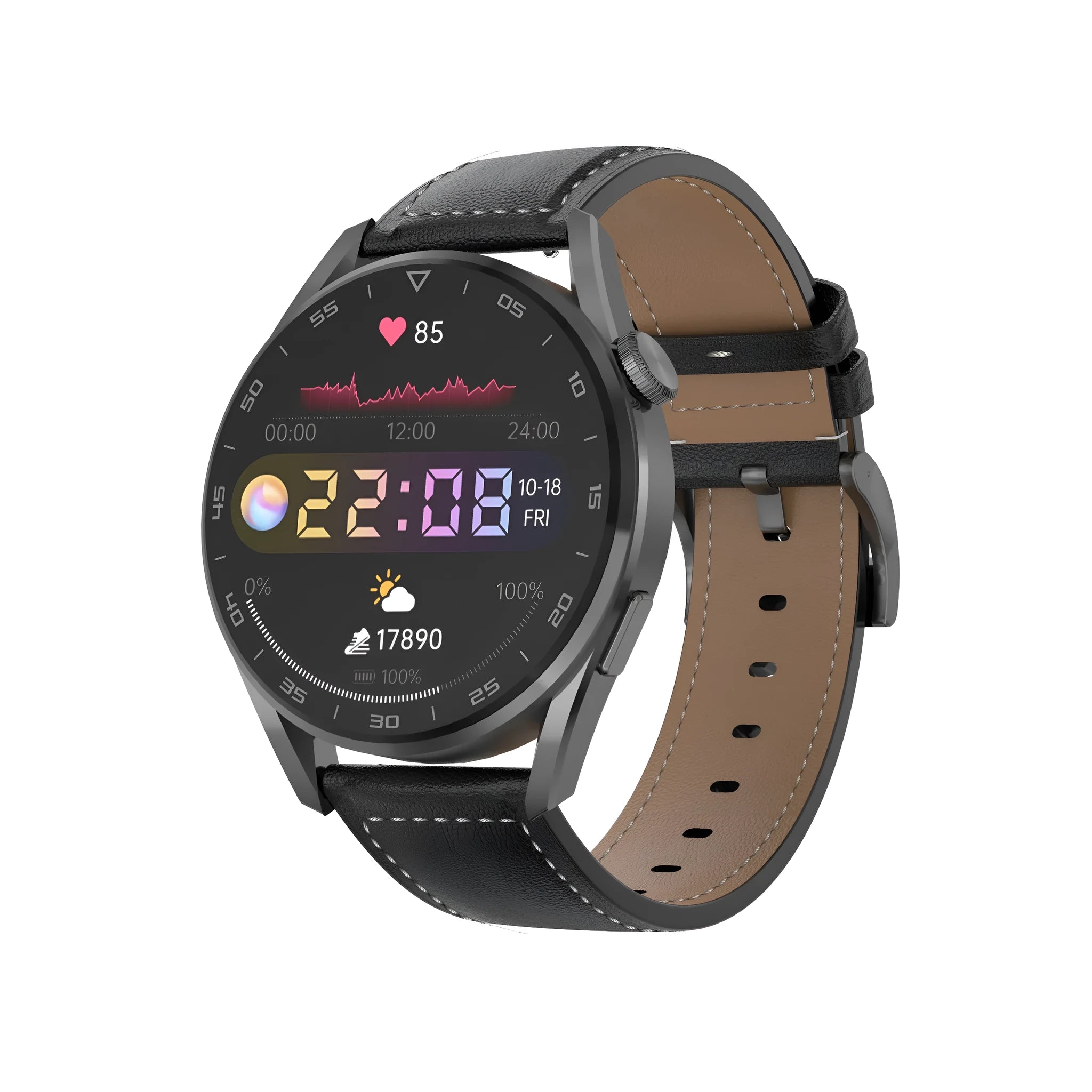 Smart watch with Bluetooth call and QR scanning on 1.3 inch IPS touchscreen display with metal wristband