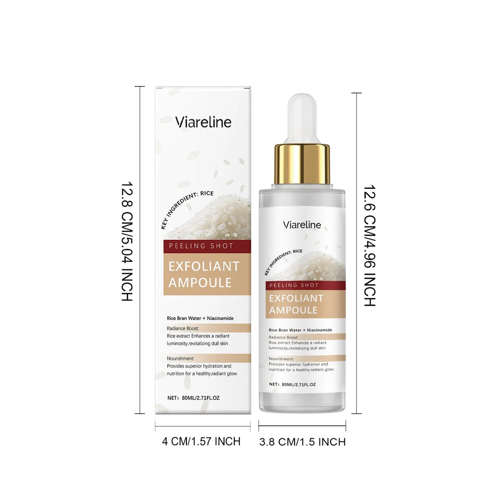 80ml bottle of facial exfoliating and moisturising liquid with hyaluronic acid and salicylic acid