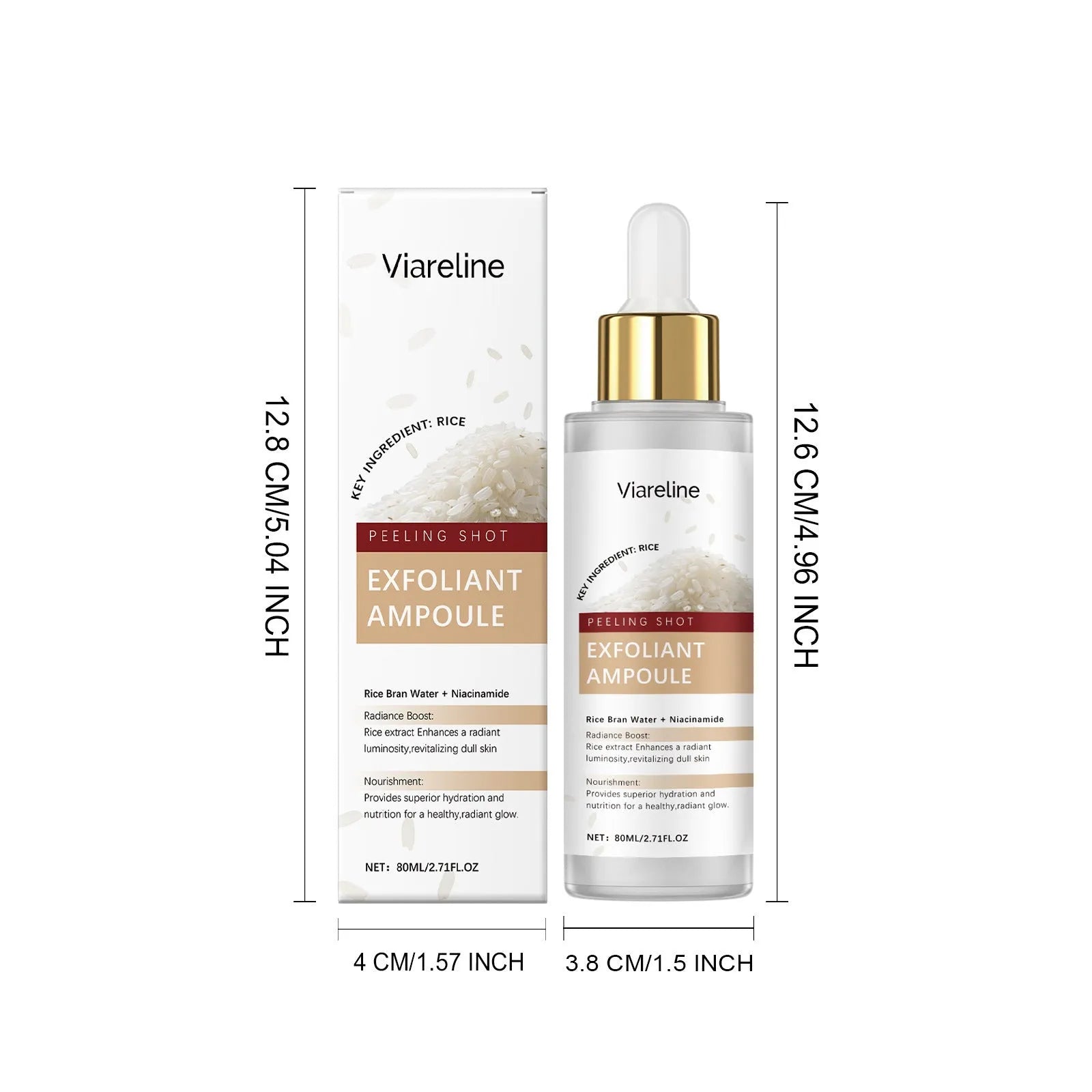 80ml bottle of facial exfoliating and moisturising liquid with hyaluronic acid and salicylic acid
