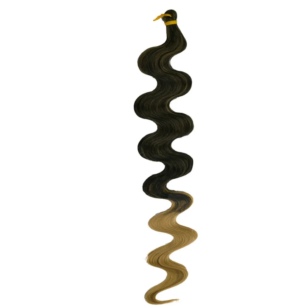 24-inch wine red big wave synthetic wig with braided texture on display