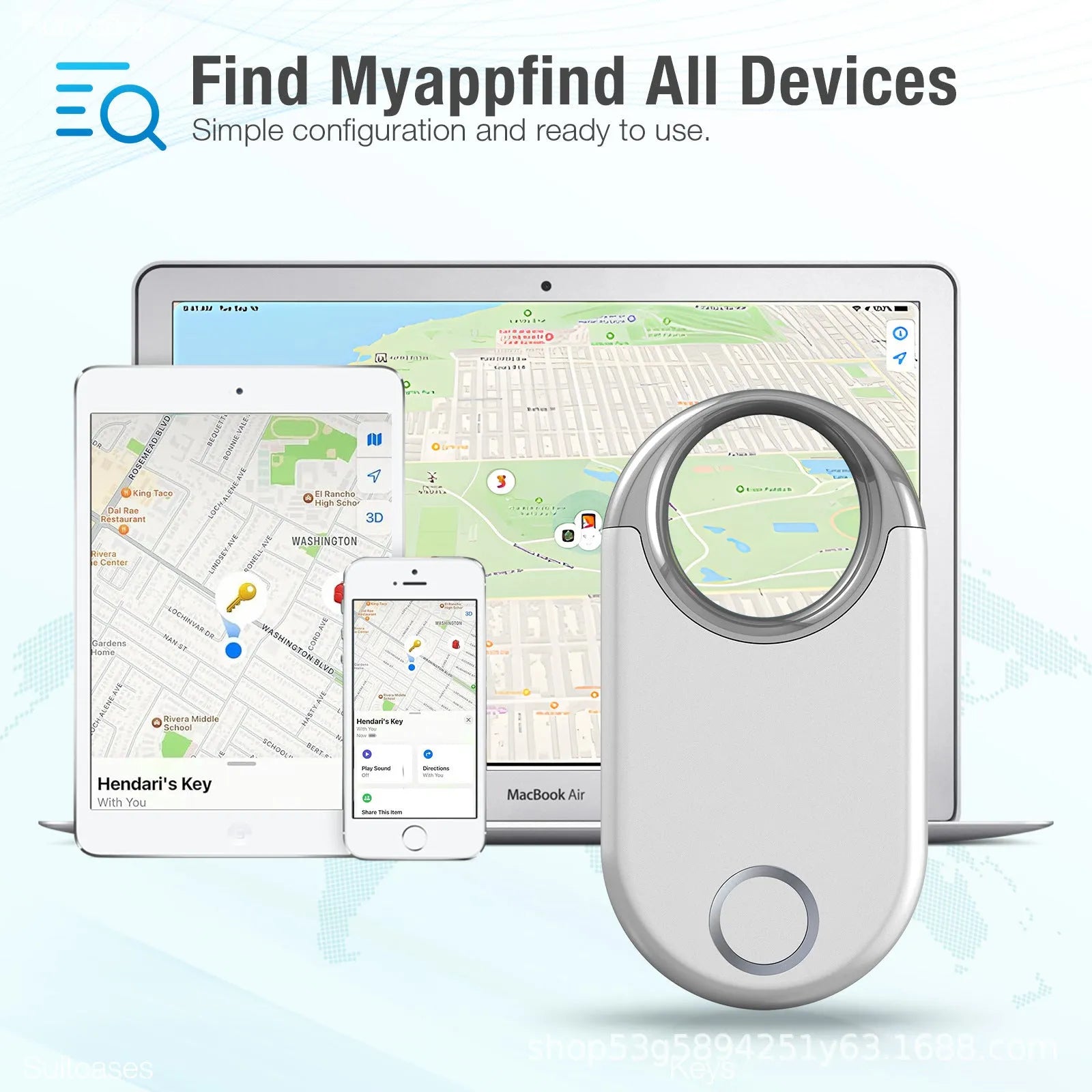Compact black and white GPS tracker for pets and children with USB port
