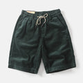 Men's retro American-style cargo shorts in polyester fabric, straight leg cut, available in khaki, white and green
