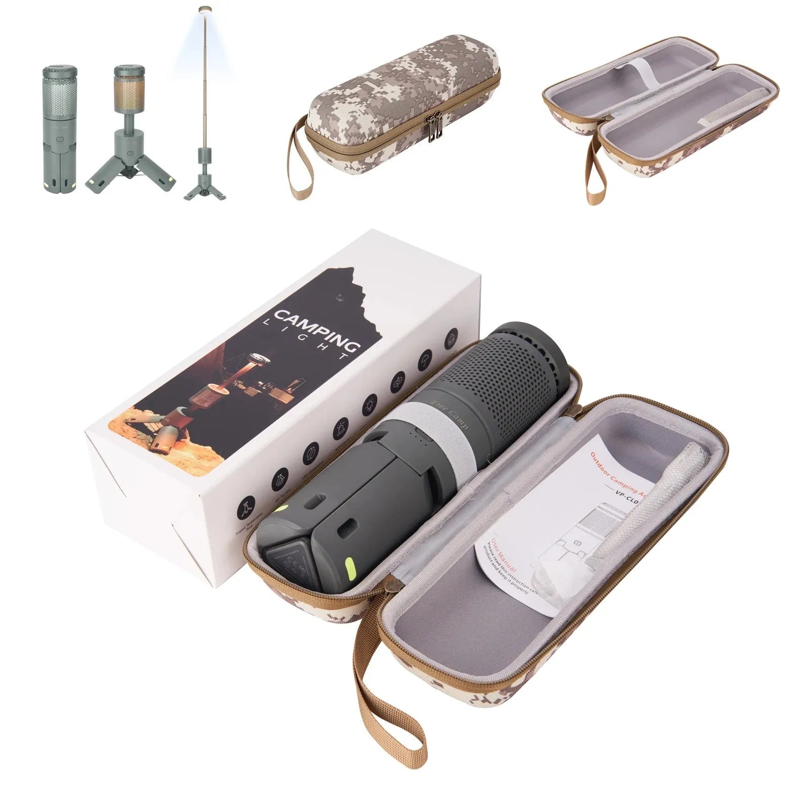Outdoor camping portable LED light in off white colour with button switch