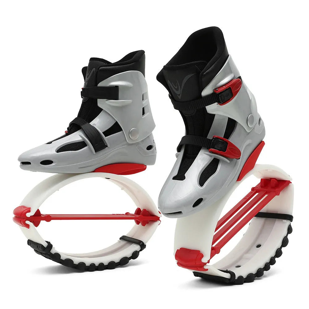 TPU sports bouncing shoes for adults in multiple colour options including black silver and rose pink.