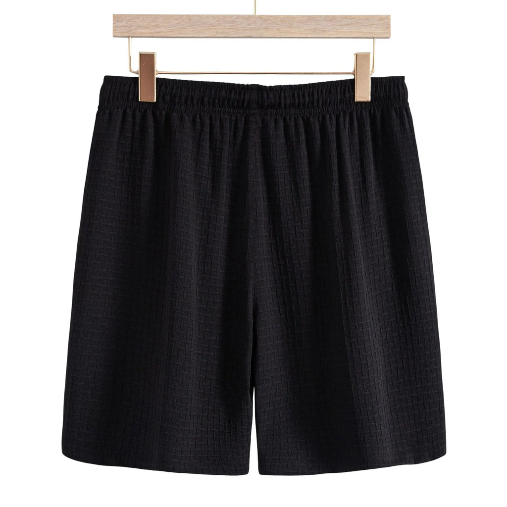 Men's beach suit with short sleeve shirt and matching shorts in cotton blend fabric