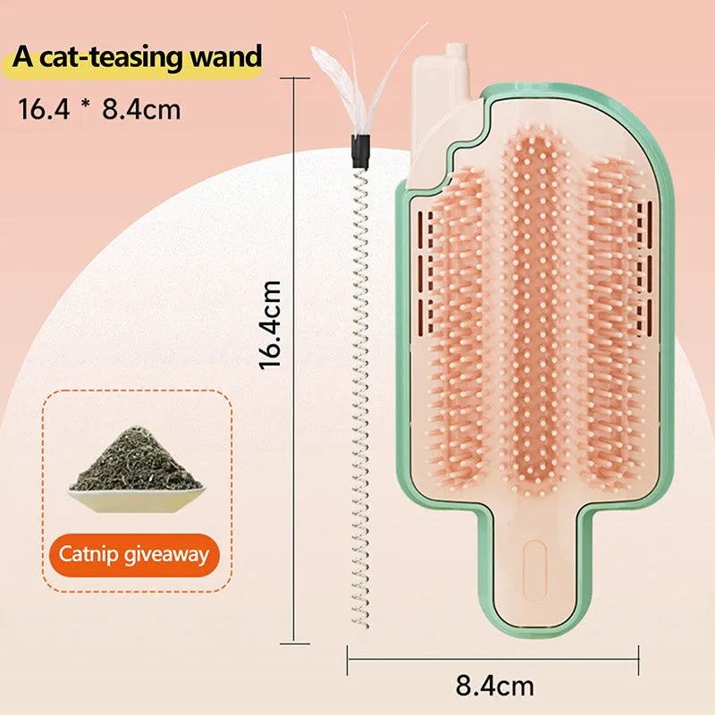 Ice cream cone shaped cat scratching post with textured surface for grooming and scratching