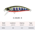 48mm Japanese mino fishing lure for mandarin fish and snakehead in various colours