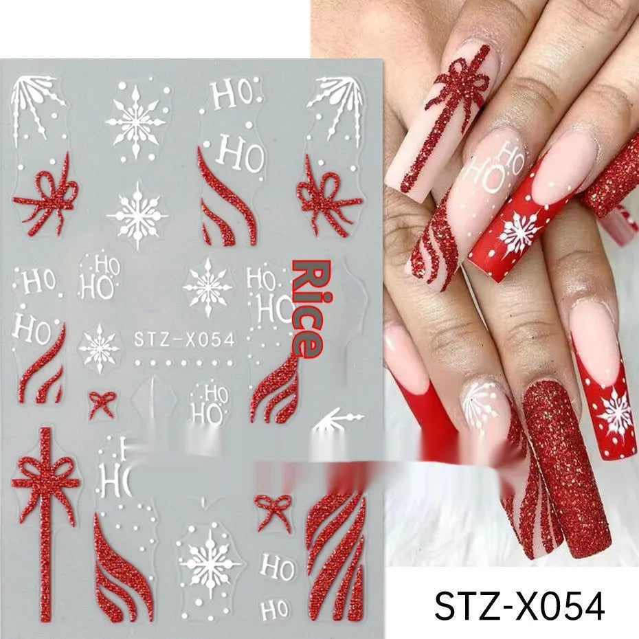 Black and silver strip cartoon nail art stickers on plastic patch
