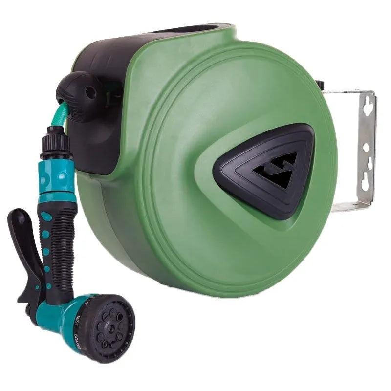 Automatic retractable hose reel water drum with 10 metre PVC pipe for car wash and garden use