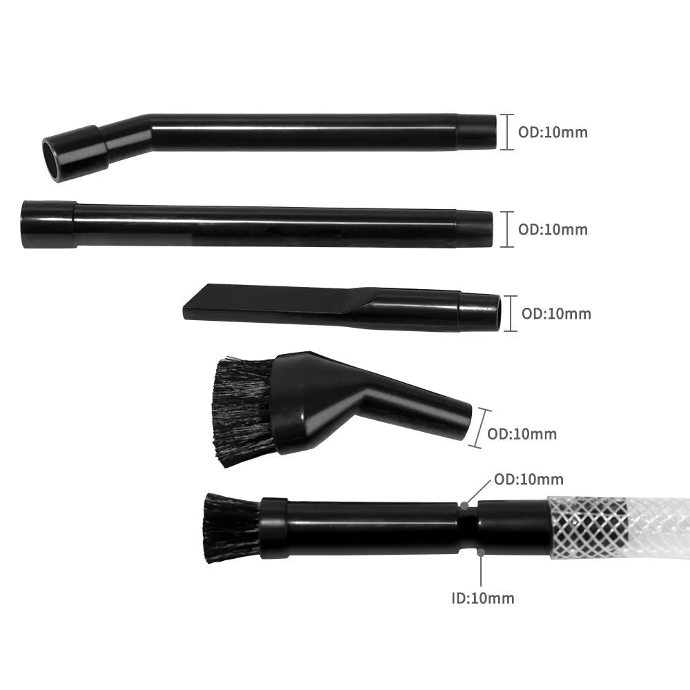Eight-piece small suction head vacuum cleaner accessory set for dust collection