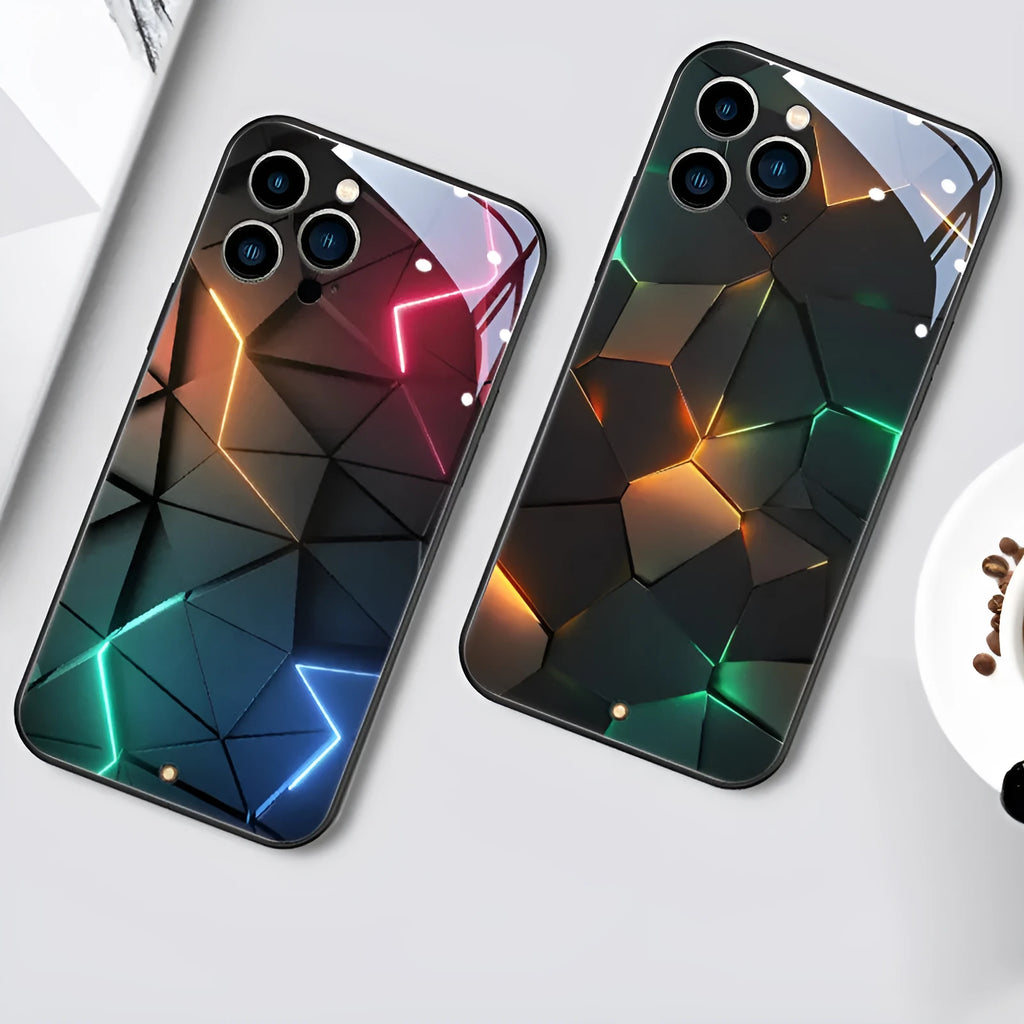 Xpress 14 tempered glass mobile phone case with incoming light effects for iPhone models