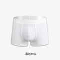 Men's solid colour cotton boxer underwear in black, white, silver grey, and light green