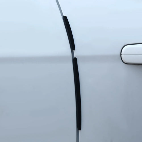 White plastic car door edge bumper strip set for vehicle protection