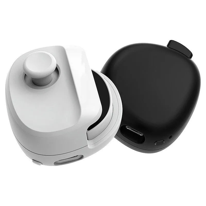 Black or white USB gaming stick controller for mobile phones with compact square design.